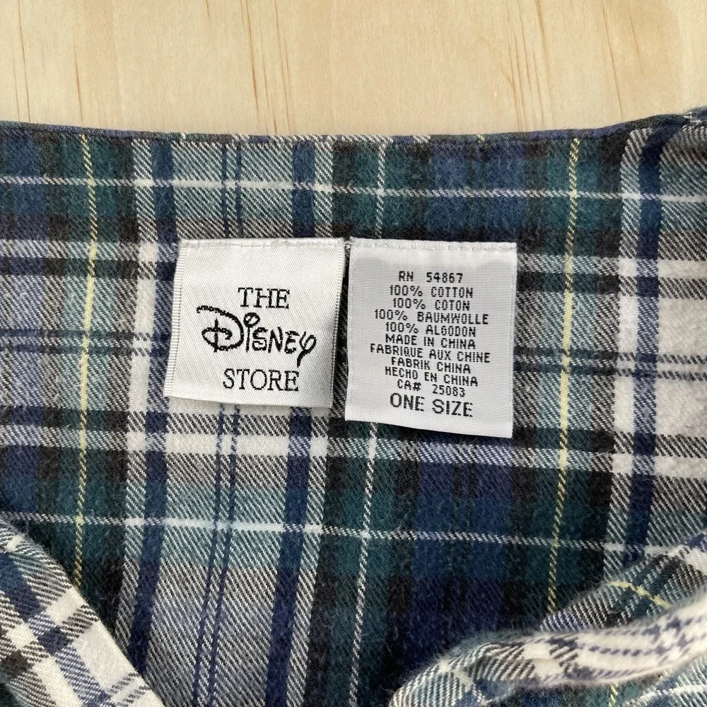 Vintage Disney Store Tigger Sleepshirt Womens One Size Plaid Flannel Sleepwear - Picture 3 of 8